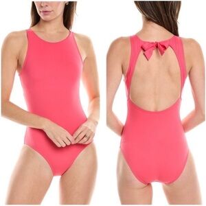 New Tommy Bahama Pearl High Neck One Piece Swimsuit in Coral Coast Sz 4